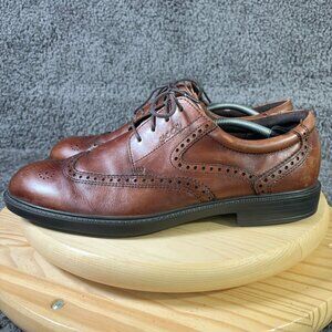 Ecco Wingtip Derby Mens Size 13 Brown Leather Brogue Lace Up Oxford Dress Shoe